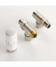 Pack robinetterie thermostatique Equerre inversée - Nickelé [- ACOVA]