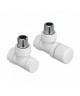 Pack robinetterie manuelle thermostatisable - Coude - Blanc [- ACOVA]