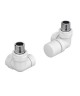 Pack robinetterie équerre d'angle pour radiateur sèche-serviette - robinet à droite - Blanc [- ACOVA]
