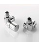 Pack robinetterie équerre d'angle pour radiateur sèche-serviette - robinet à gauche (thermostatisable) - Chromé [- ACOVA]