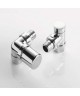 Pack robinetterie équerre d'angle pour radiateur - robinet à gauche (thermostatisable) - Chromé [- ACOVA]