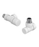 Pack robinetterie manuelle thermostatisable - Equerre inversée - Blanc [- ACOVA]
