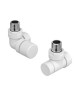 Pack robinetterie équerre d'angle pour radiateur - robinet à gauche (thermostatisable) - Blanc [- ACOVA]