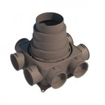 Caisson de distribution compact multi-configuration - 8 piquages [- Accessoires VMC en PEHD - Brink]