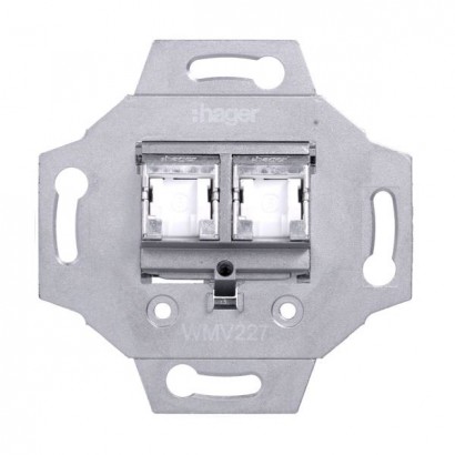 RJ45 double Catégorie 6 STP [- 1930 - Palazzo - Hager - WMV227 - 3250617150095]