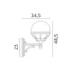 Applique murale BOLOGNA Globe opale Aluminium [- Eclairage extérieur - Norlys]