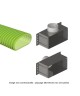 Té de raccordement gaine semi-circulaire AE35 (50x100) arrière ou dessus pour bouches 200x100 [- Bouches - Brink]