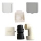 Kit prise Ø 51 mm - carrée - blanc ou gris métal [- KPC BL ou GR - Réseau Aspiration centralisée - Unelvent]