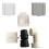 Kit prise Ø 51 mm - carrée - blanc ou gris métal [- KPC BL ou GR - Réseau Aspiration centralisée - Unelvent]