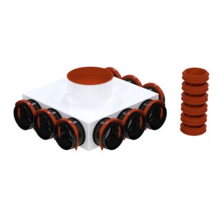 Caisson de distribution ComfoCube 350 - DN160 - 9 x DN90 [- Réseau PEHD ComfoTube - Zehnder]