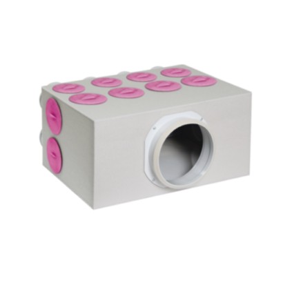 Caisson de distribution d'air Easy Renov Plus L - 8 x Ø 75 [- Répartiteurs VMC en PEHD - Brink]